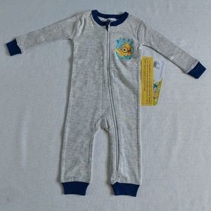 Nick Jr Pajama one‎ piece full ziper gray 6-9 Months